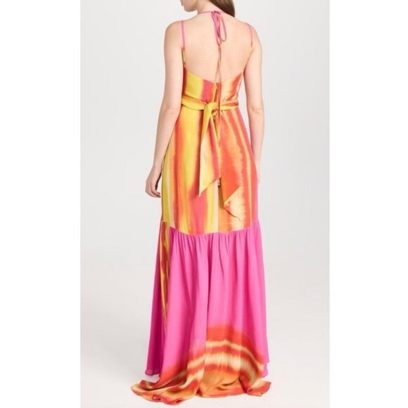 NWT Silvia Tcherassi Eva Dress in Fuschia Lime Stripes - Picture 2 of 10